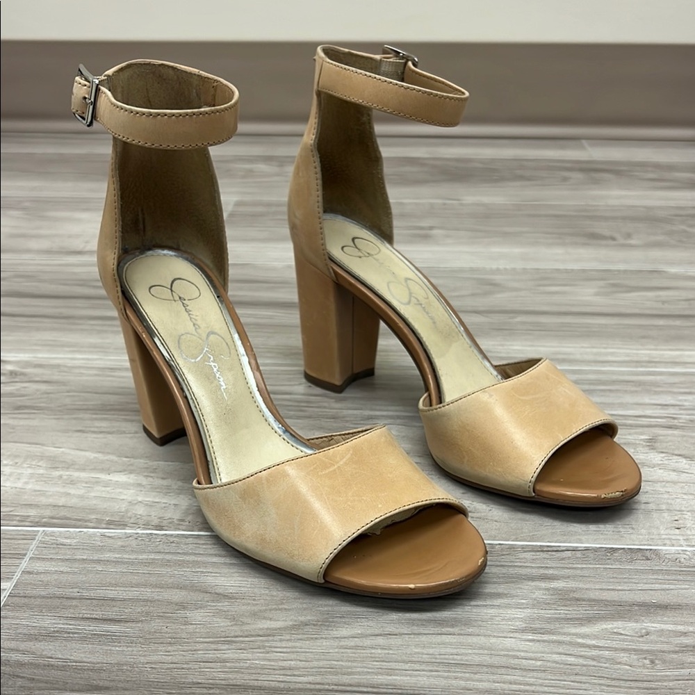 Jessica Simpson Tan Block Heel Sandals